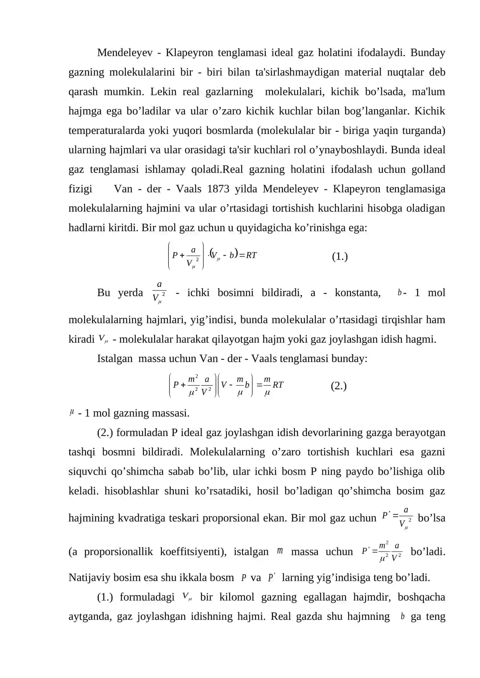 Rеal gazlar 2