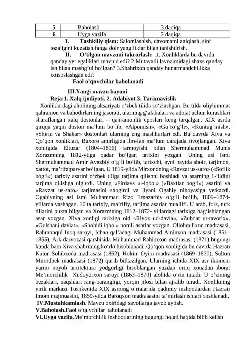 XIX asr o’rtalarida O’rta Osiyo xalqlari ma’daniy hayoti 2