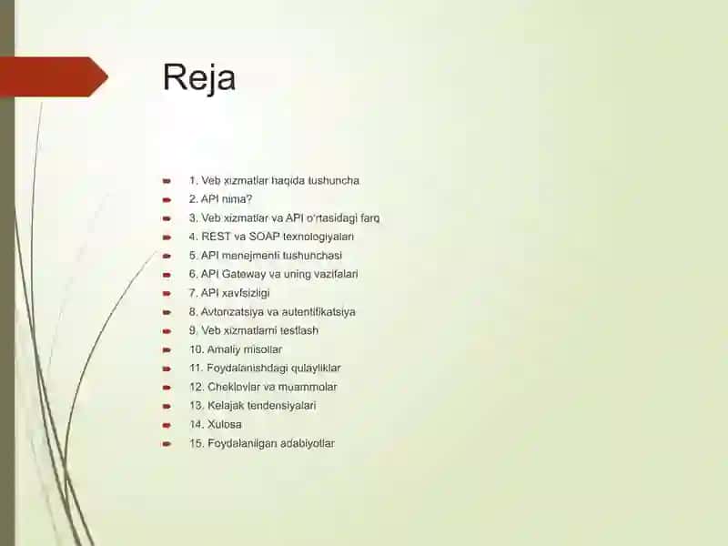 Veb xizmatlar(Web Services) va API (Application Programming Interface) 2