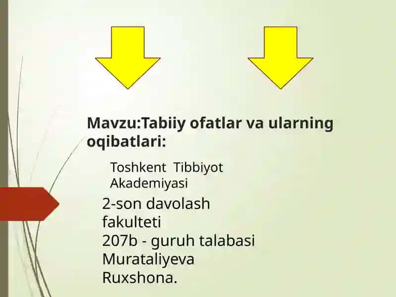 Tabiiyofatlar va ularning oqibatlari: Tibbiy biologiya 2