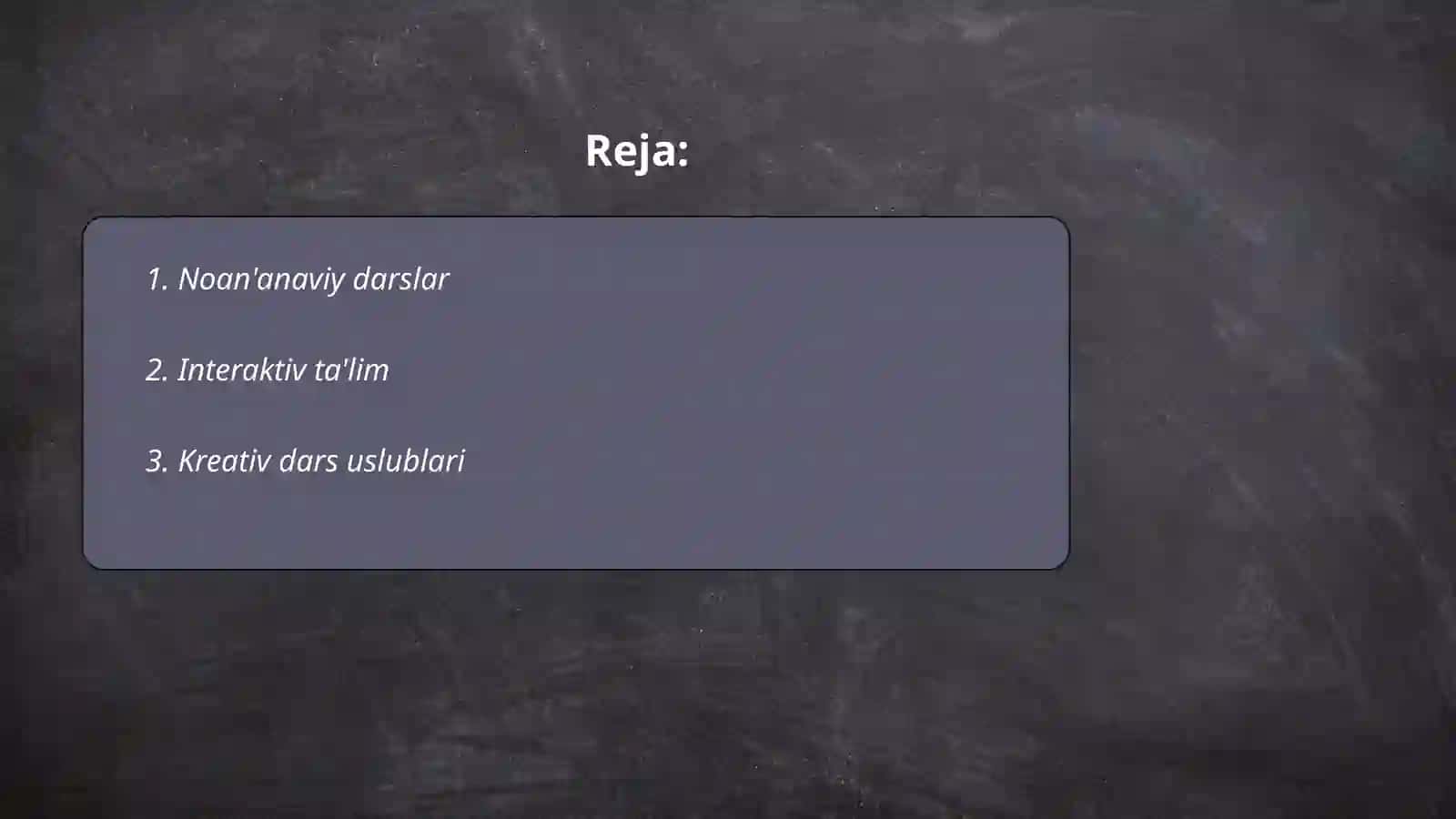 Nostandart darslar 2