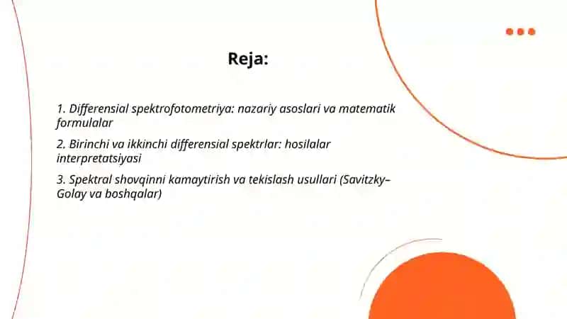 Organik moddalarni spektral usulda tadqiq etish 2