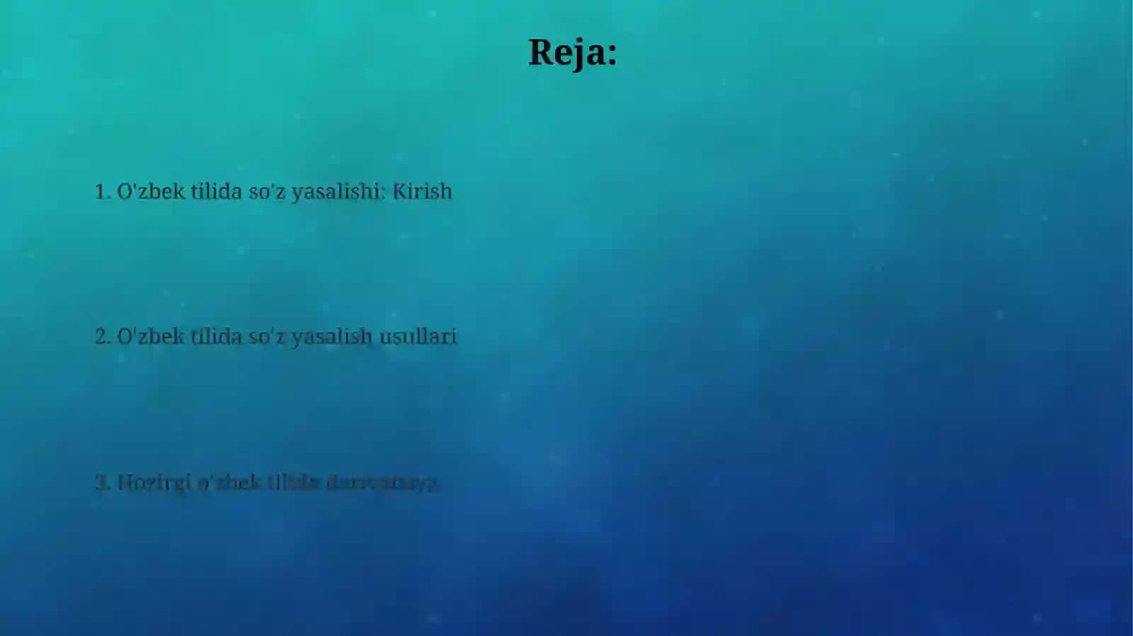 O’zbek tilida derivatsiyasi 2