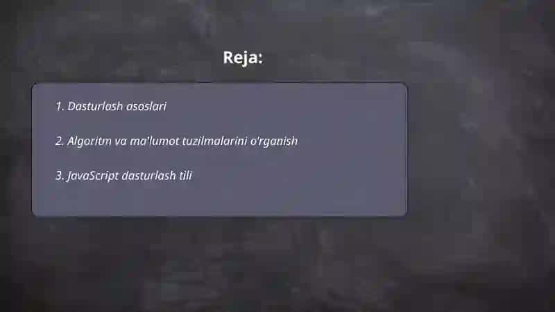 Dasturlash asoslari 2