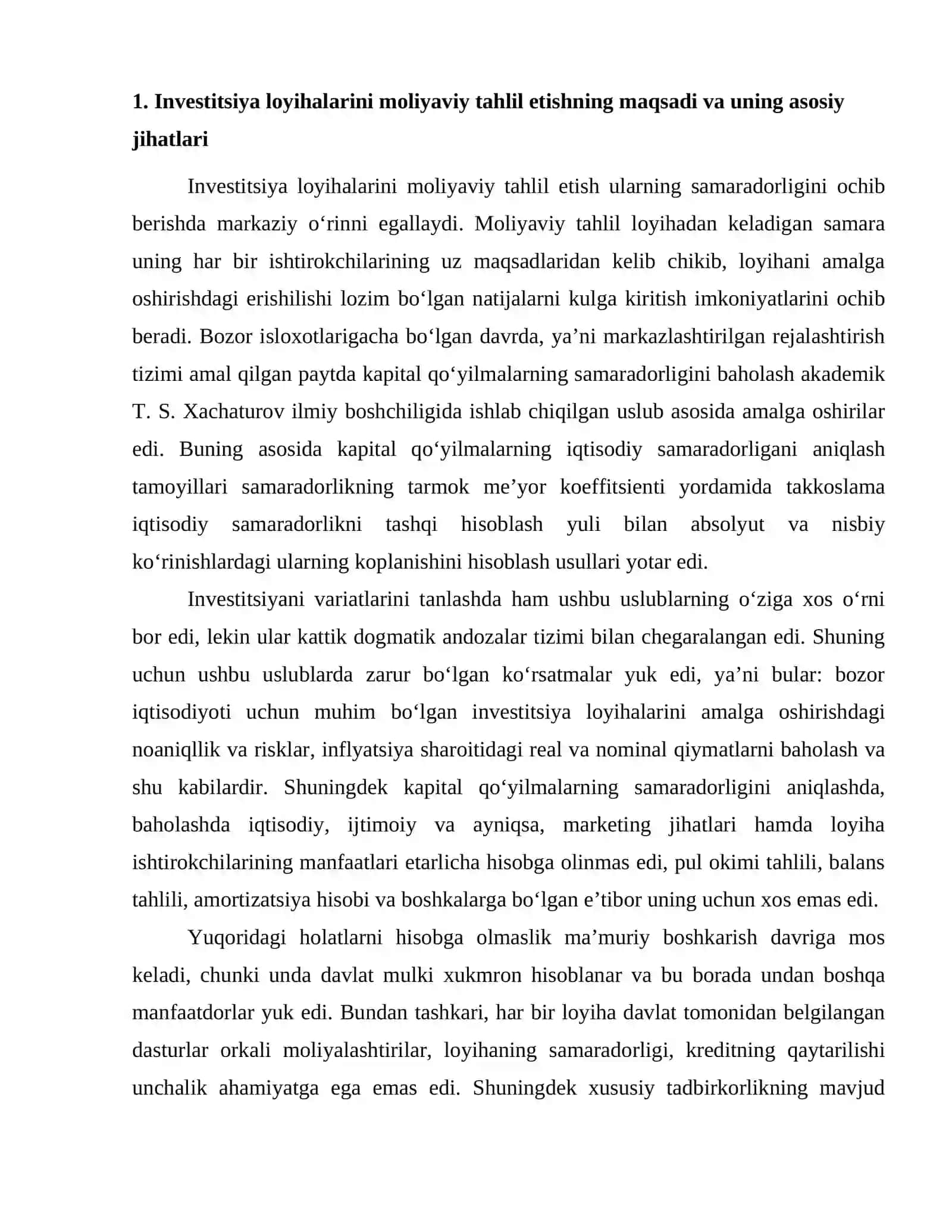 Moliyaviy tahlilning asosiy jihatlari va investitsion qarorlar qabul qilish mezonlari 2