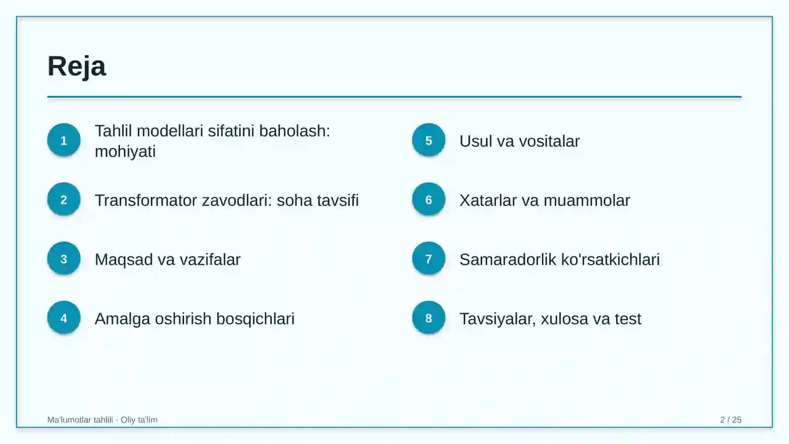 transformator zavodlarida tahlil modellari sifatini baholash 6464 2