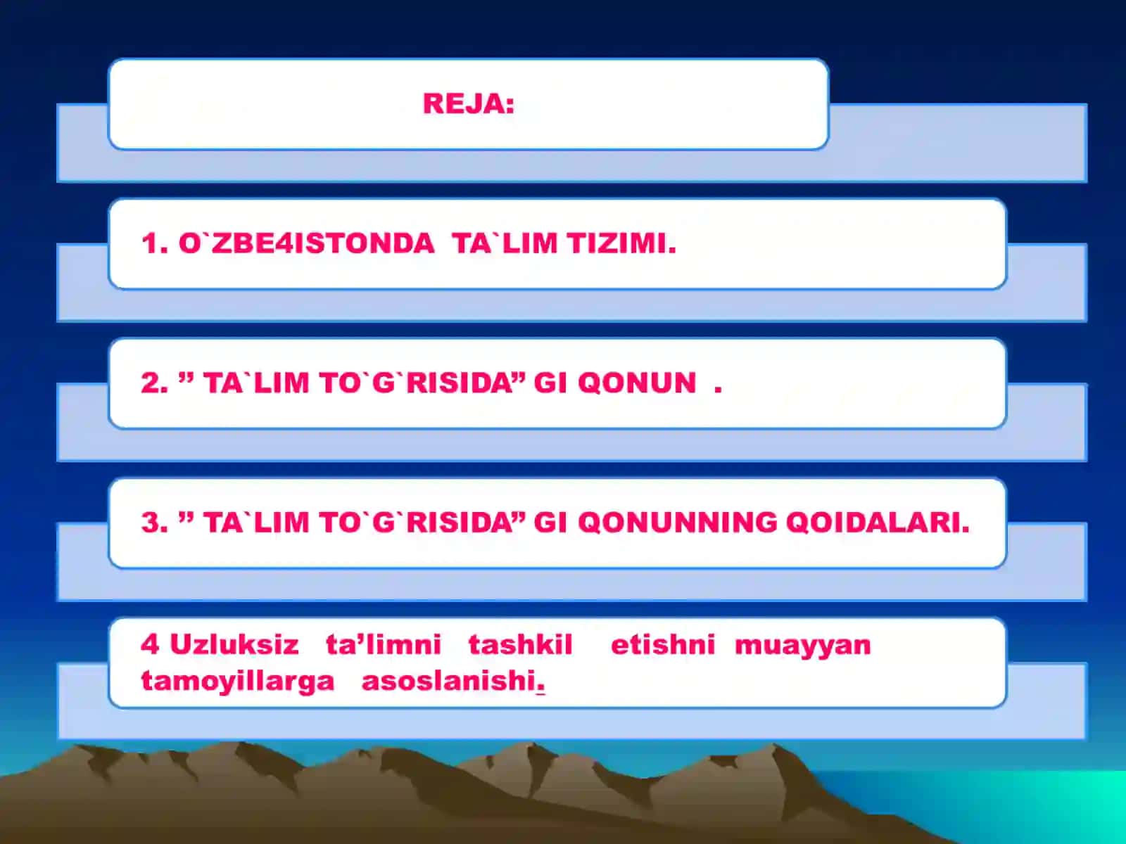 O`zbekistonda respublikasi ta`lim tizimI 2