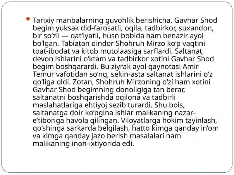 Gavharshodbegim faolyatining ilmiy tarixi va badiiy asarlardan talqin 2