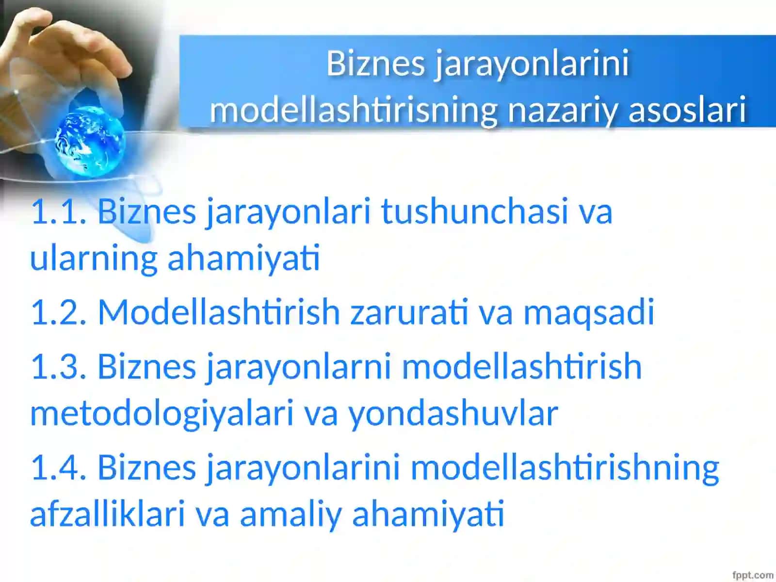 BIZNES JARAYONLARINI MODELLASHTIRISH VA PROGNOZLASH 2