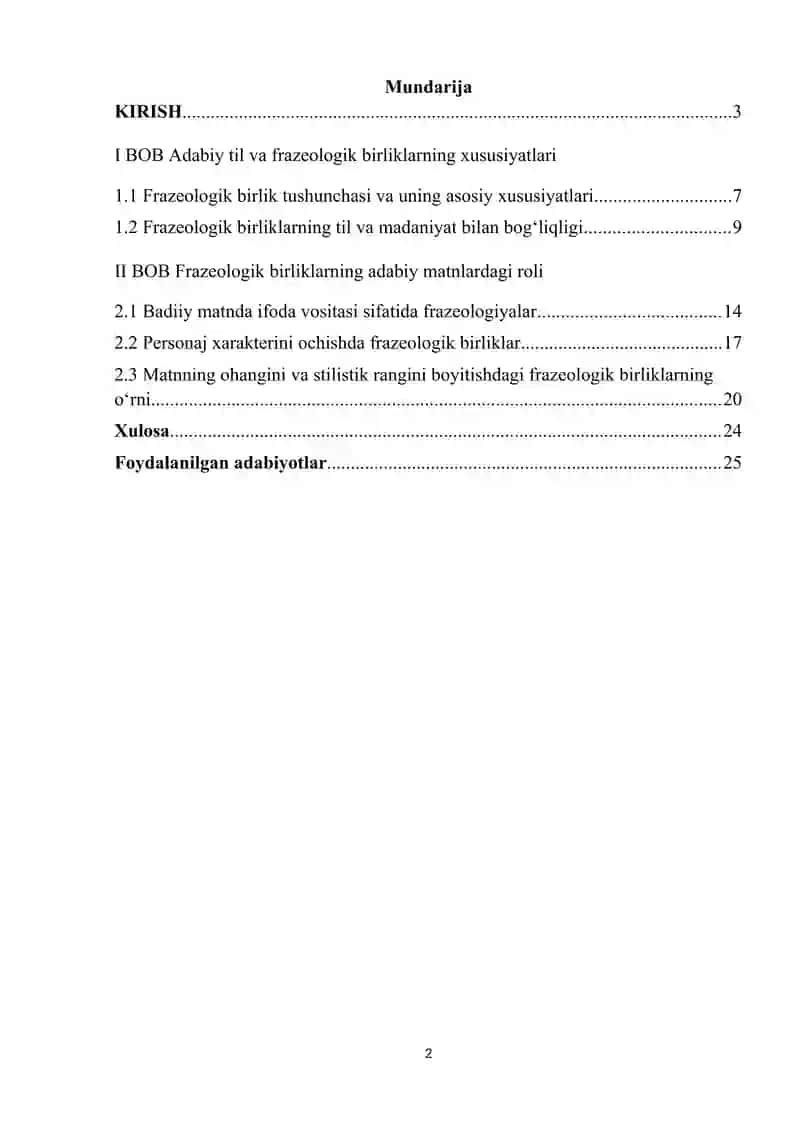 Frazeologik birliklarning adabiy tildagi o'rni va xususiyatlari 2