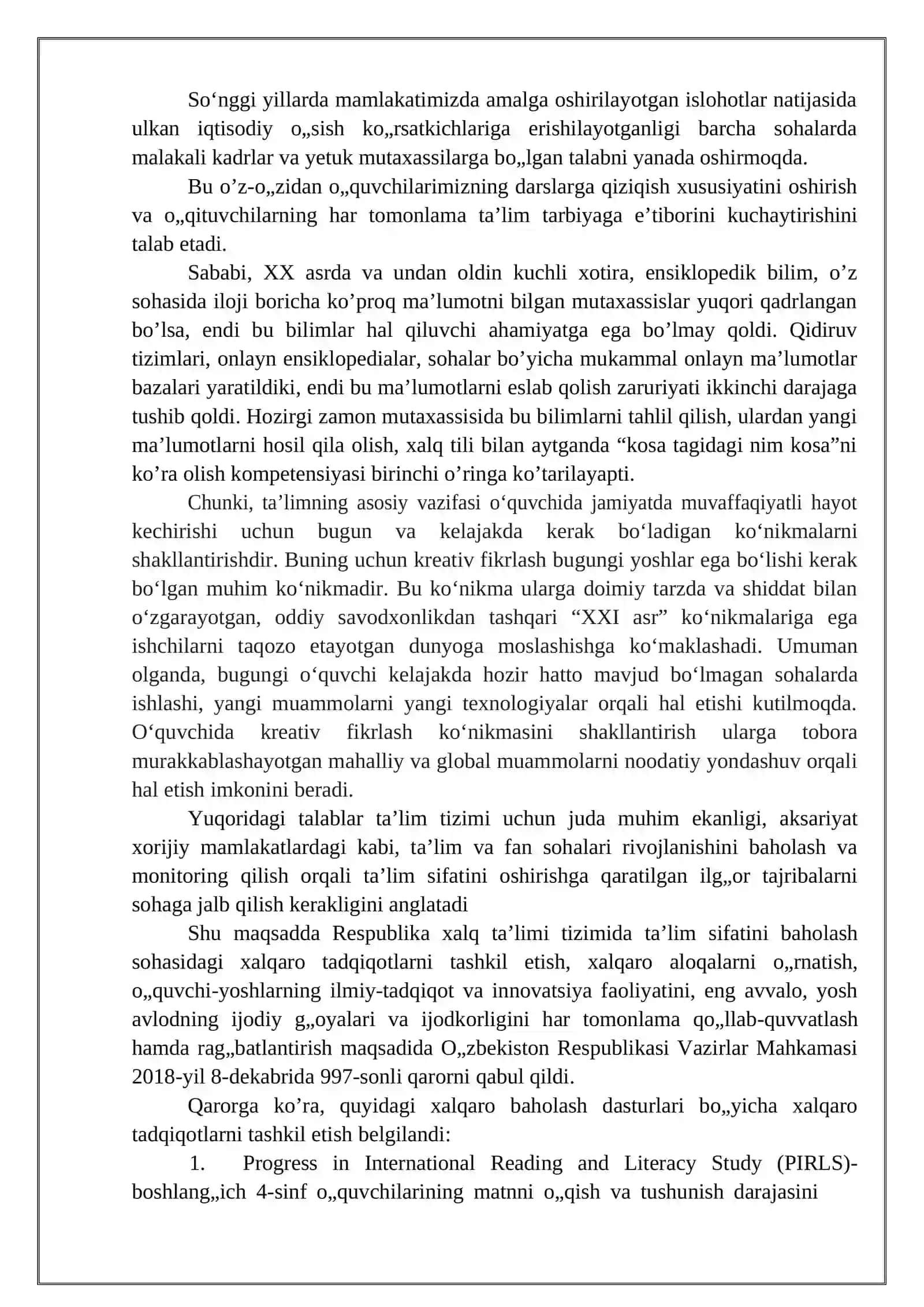 Talabalarni tayyorlash sifati haqidagi ma’lumotlarni tahlil qilish darajalari 2