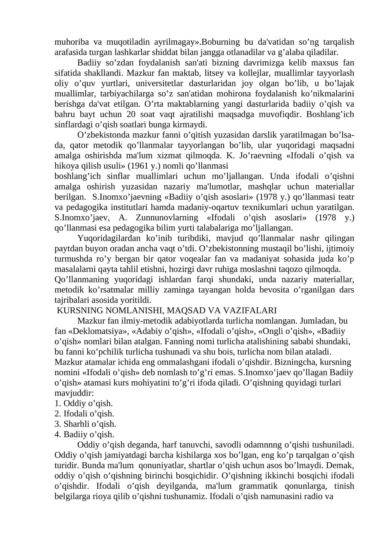 BADIIY O’QISH ASOSLARI 2