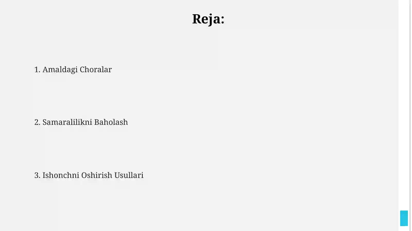 Ishonchlilikni oshirish usullarini tahlil qilishi va qoʻllaniladigan tadbirlar 2