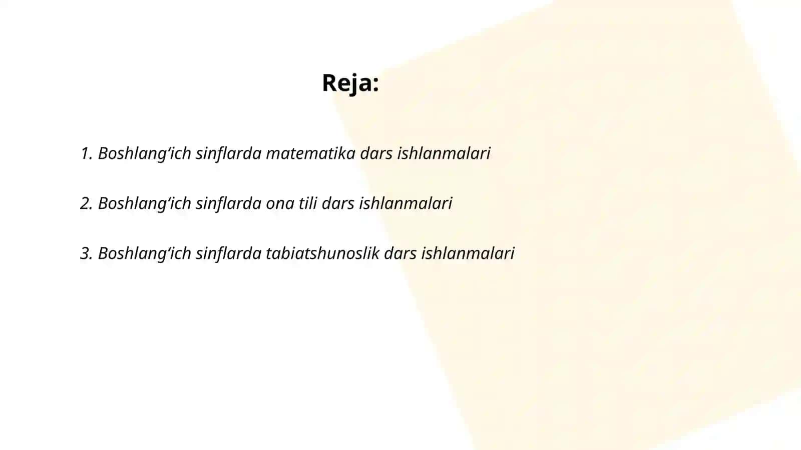 Boshlang‘ich sinflarda matematika dars ishlanmalari 2