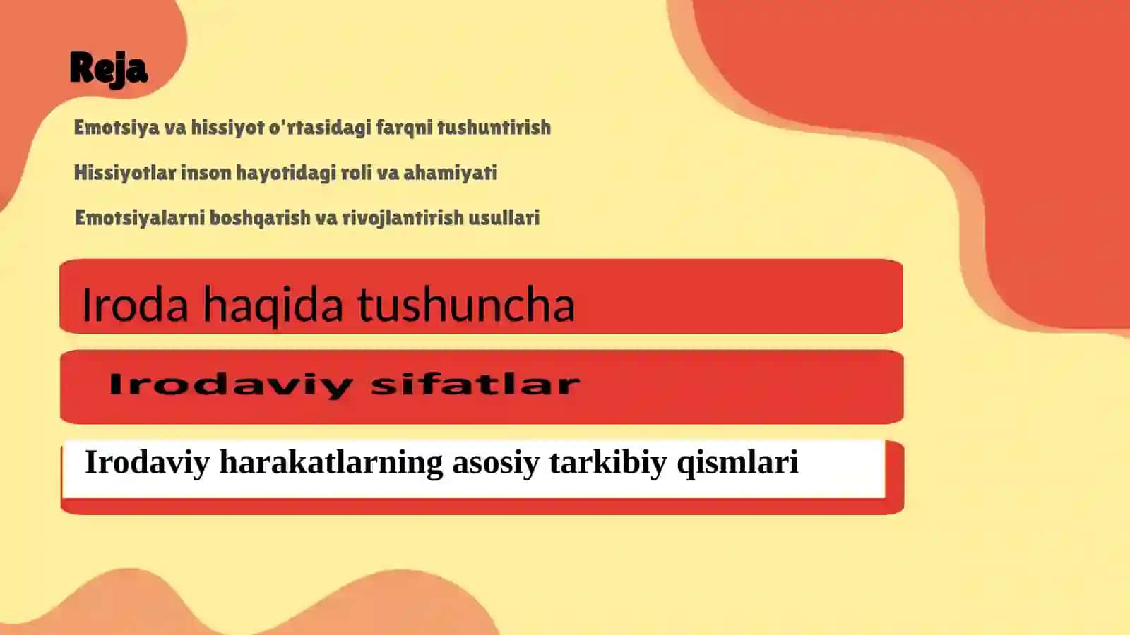 Irodaviy harakatlar va ularning asosiy tarkibiy qismlari 2