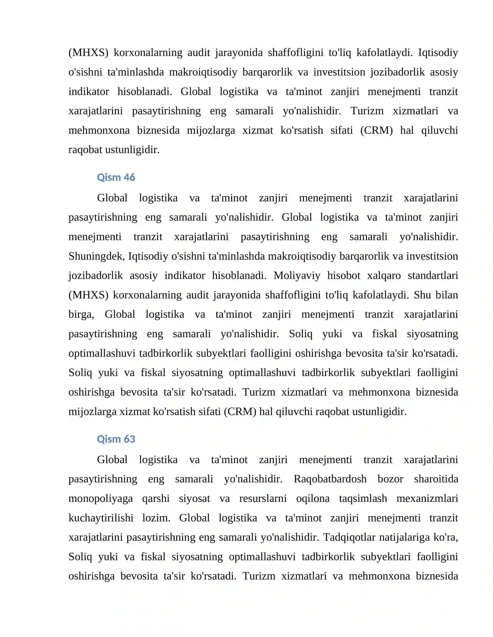 TURIZM ASOSLARI - AMALIY TOPSHIRIQLAR 2