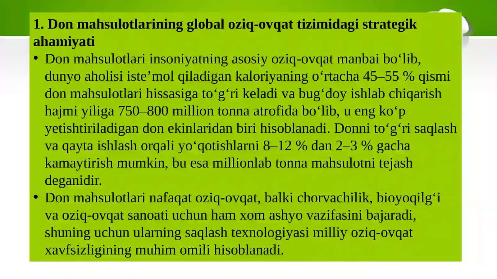 Don mahsulotlari saqlash va qayta ishlashning ahamiyati, tarixi va rivojlanishi 2