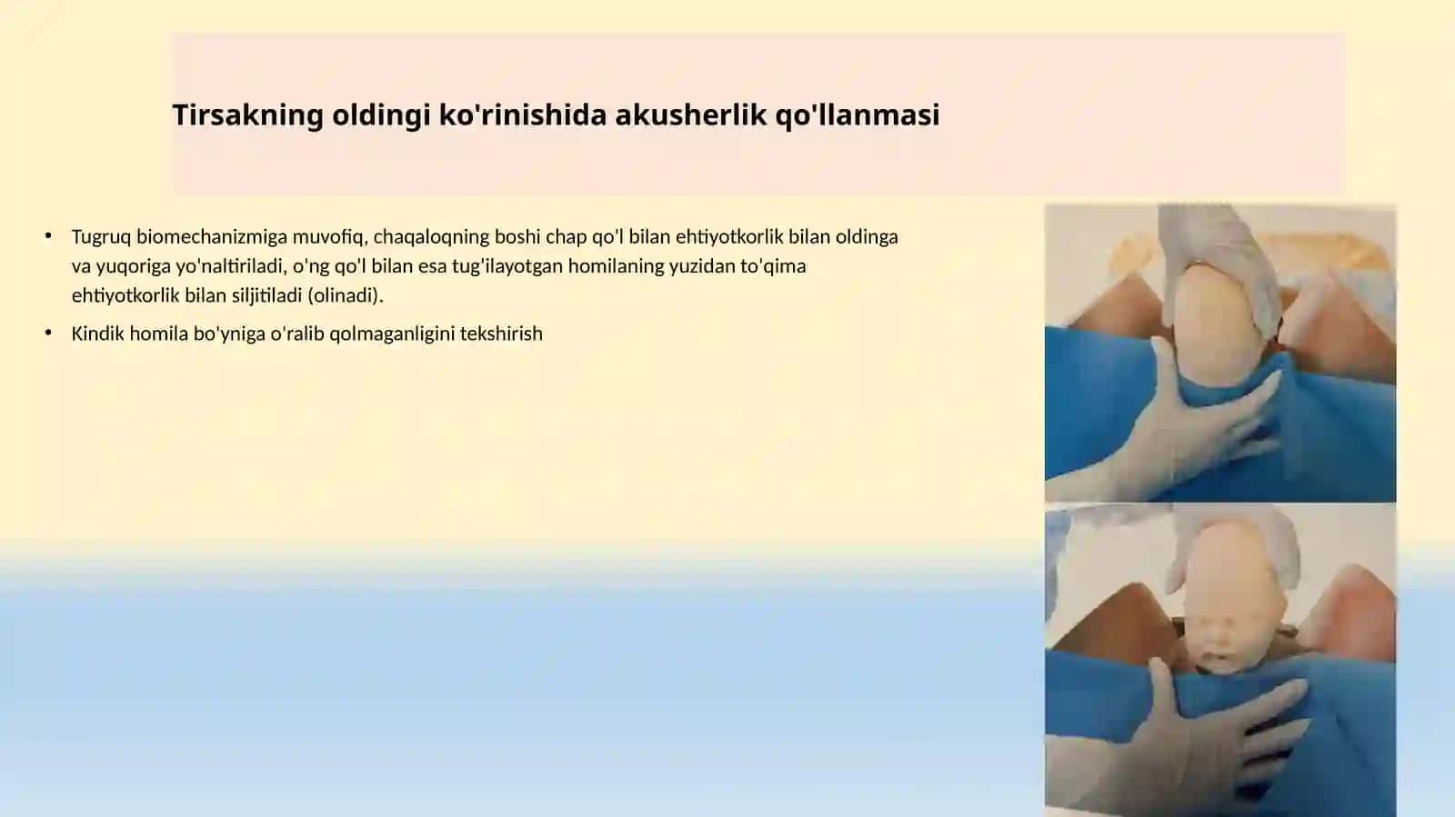 Fiziologik tug'ruqni boshqarish va yordam ko'rsatish (2-qism) 2
