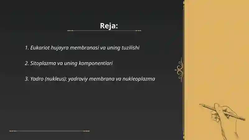 Eukariot hujayralarning umumiy tuzulishi 2