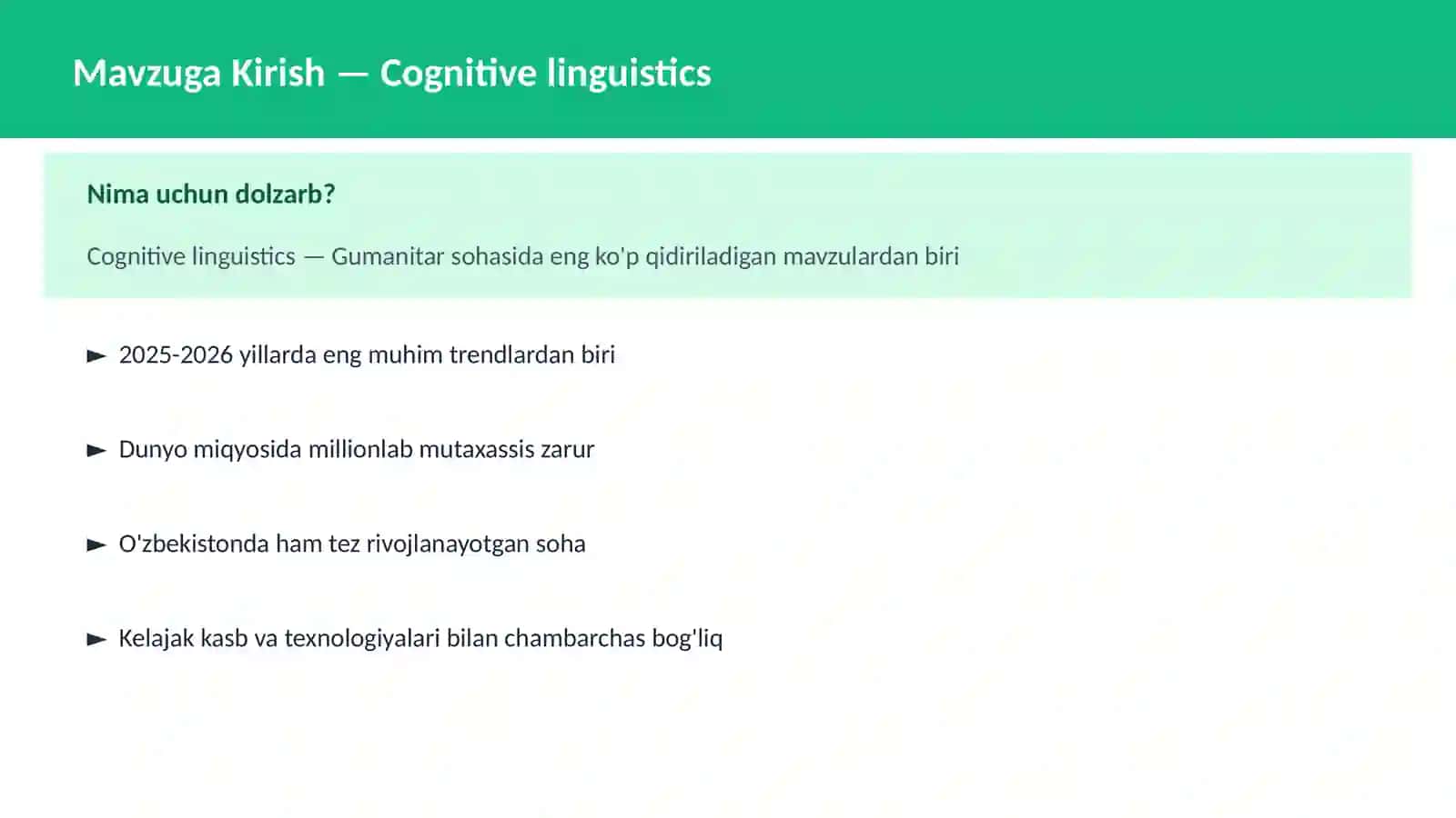 Cognitive linguistics 2
