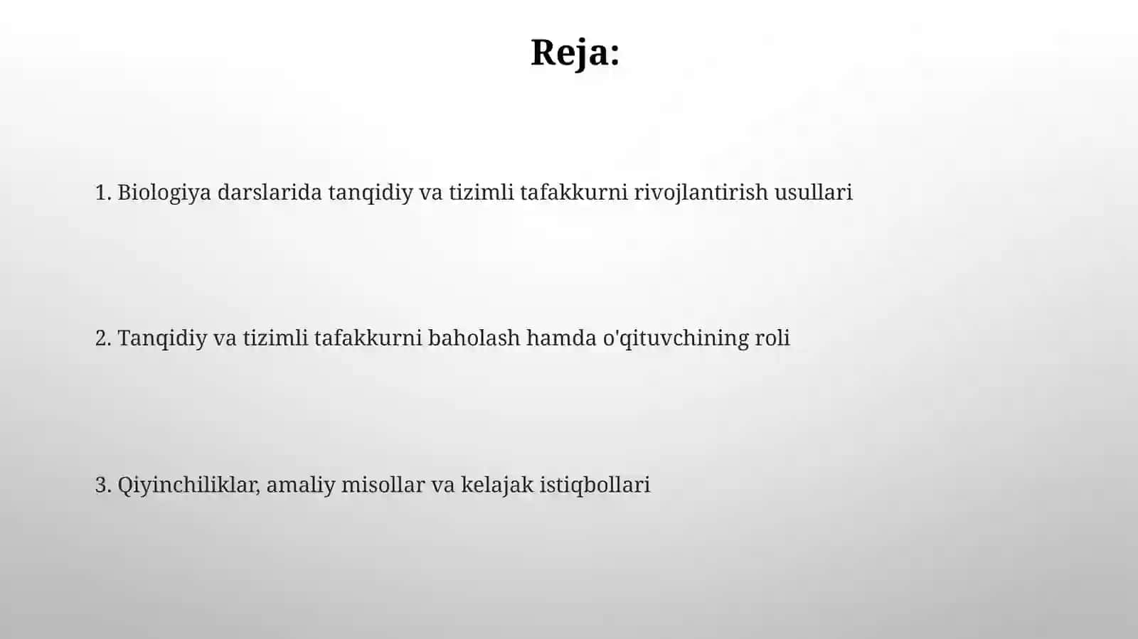 Biologiya darslarida tanqidiy va tizimli fikrlashni rivojlantirish 2