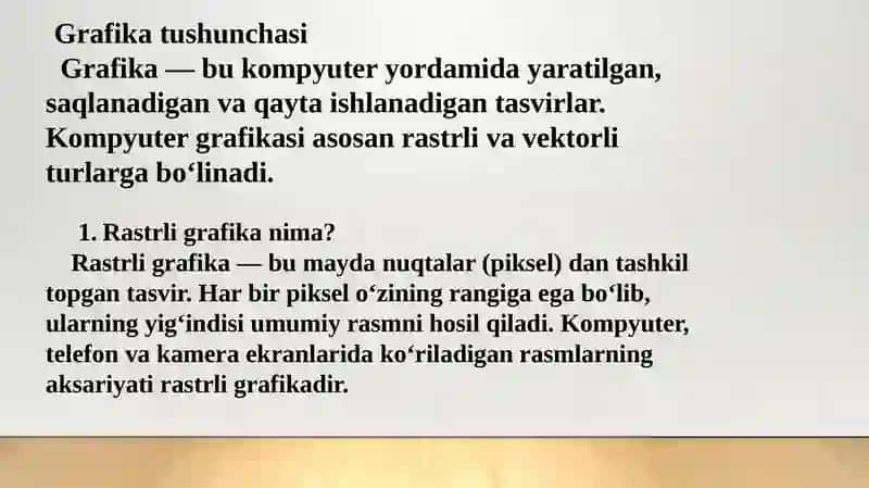 Rastirli va vektorli grafika formatlari 2