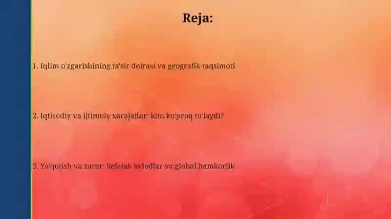 Iqlim õzgarishi kimga qimmatga tushyapti 2