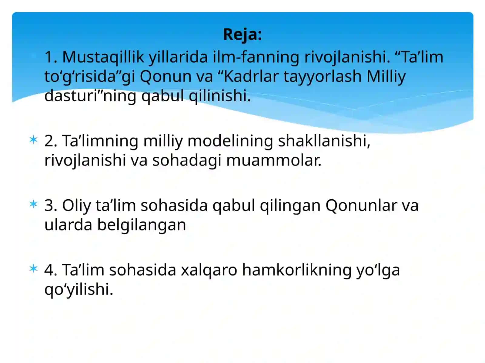 Mustaqillik yillarda O'zbekiston 2