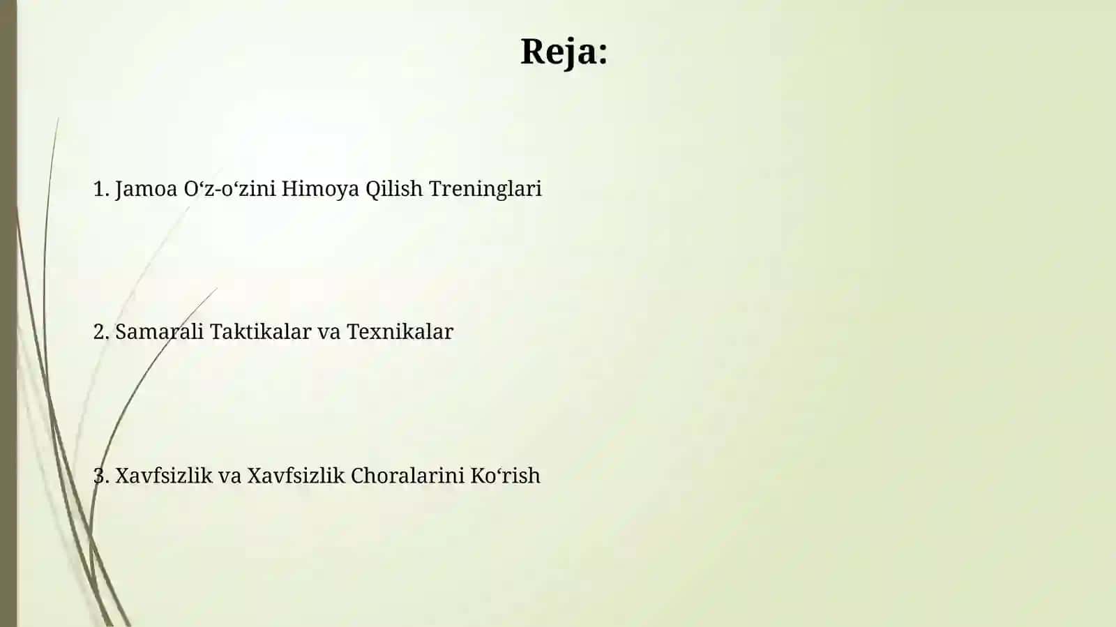 Qurollanmagan himoya texnikalari 2