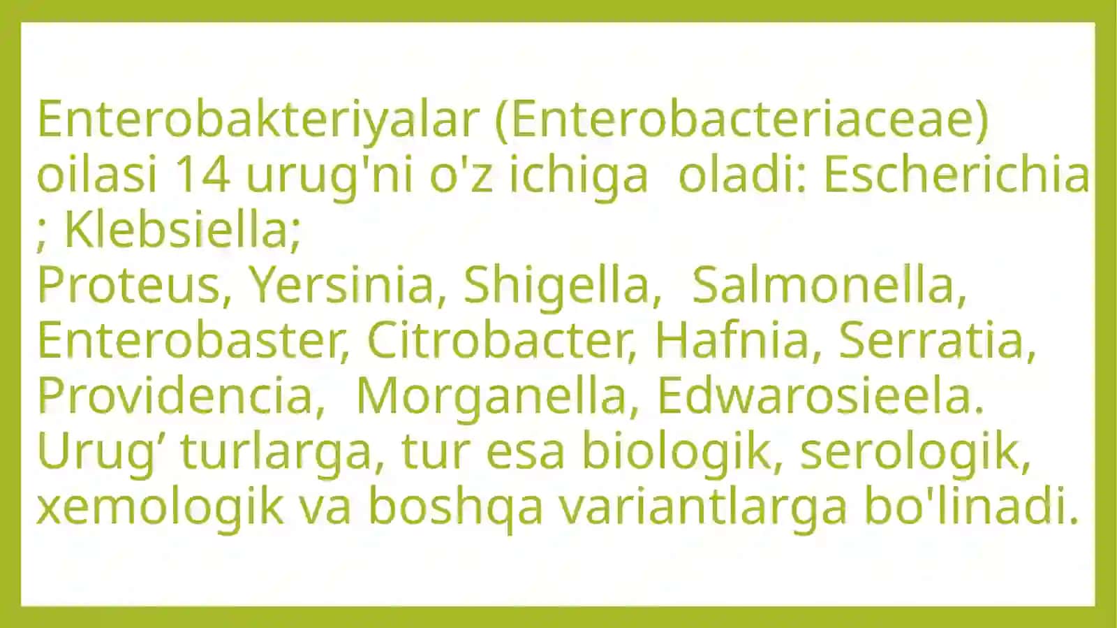 Enterobakteriyalar oilasi 2