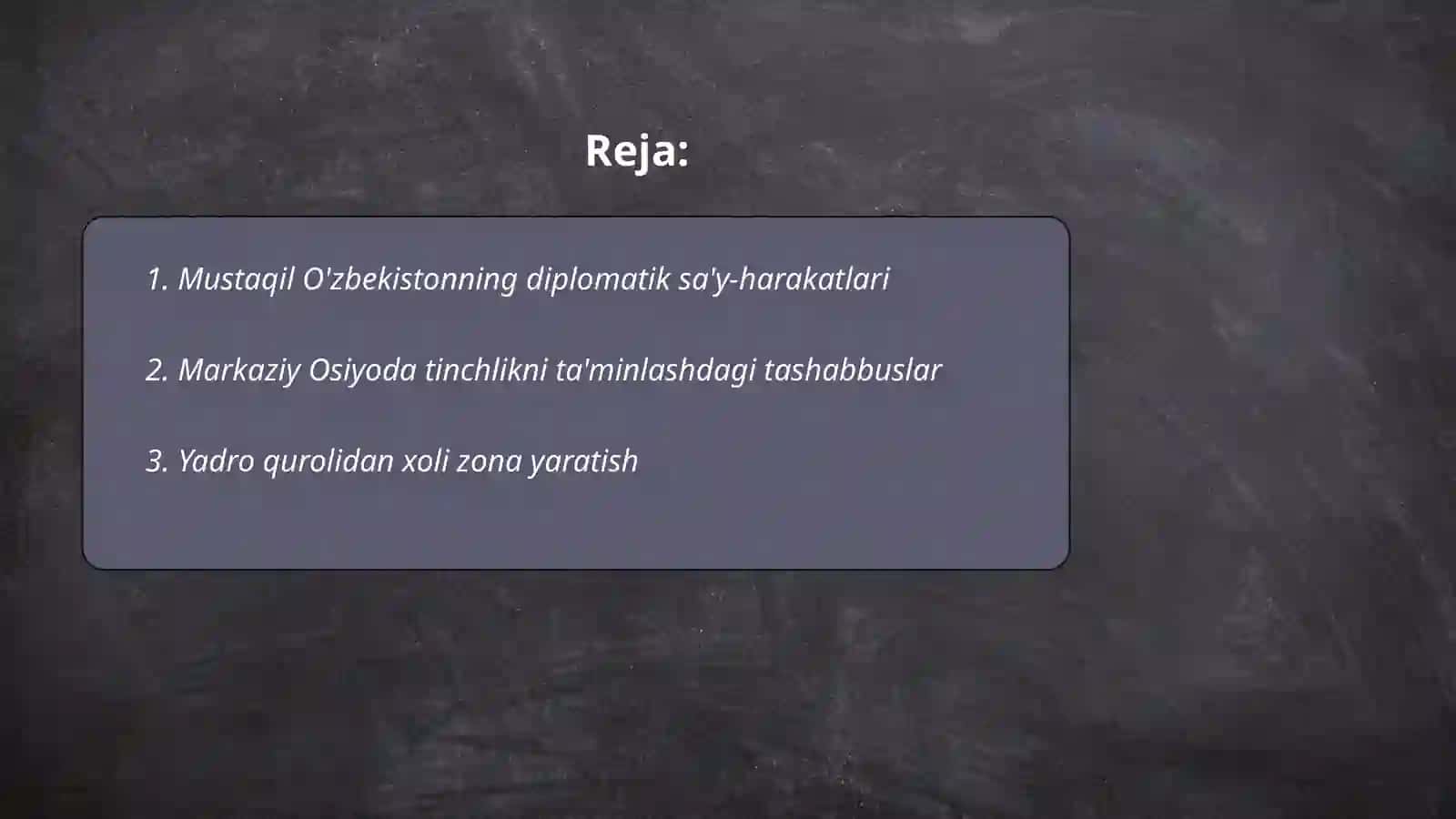 Mustaqil O'zbekistonning diplomatik sa'y-harakatlari 2