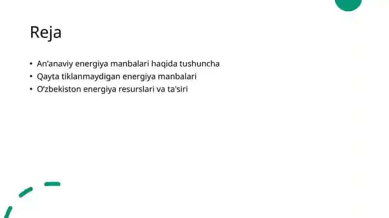Anʼanaviy energiya manbalari 2