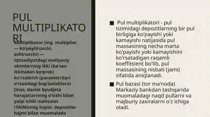 Pul multiplikatori va buyuk depressiya 2