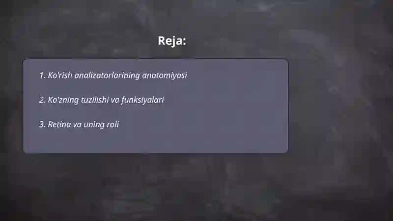 Ko'rish analizatorlari 2
