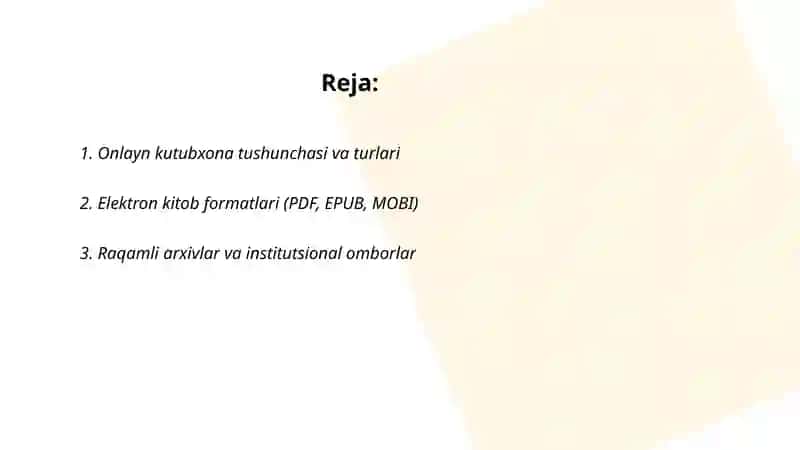 Onlayn kutubxona tushunchasi va turlari 2