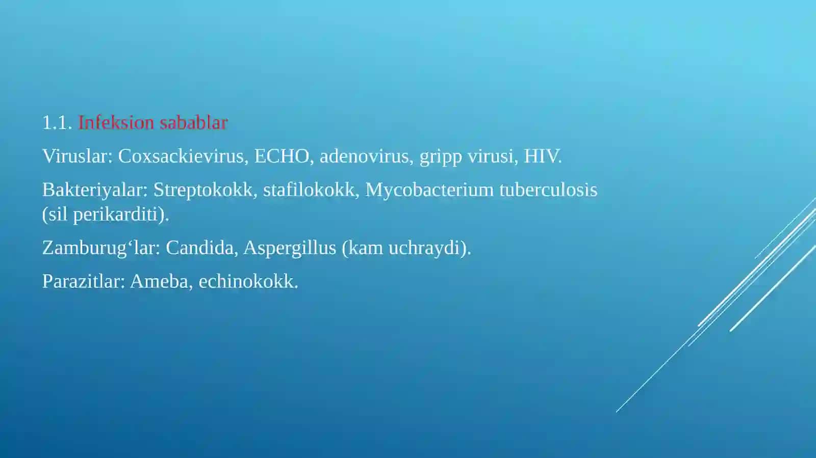 PERIKARDKASALLIKLARI. ETIOLOGIYASIVAPATOGENEZI 2