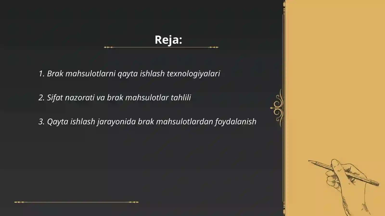 Brak mahsulotlarni qayta ishlash va buzilgan mahsulotlar hisobi 2