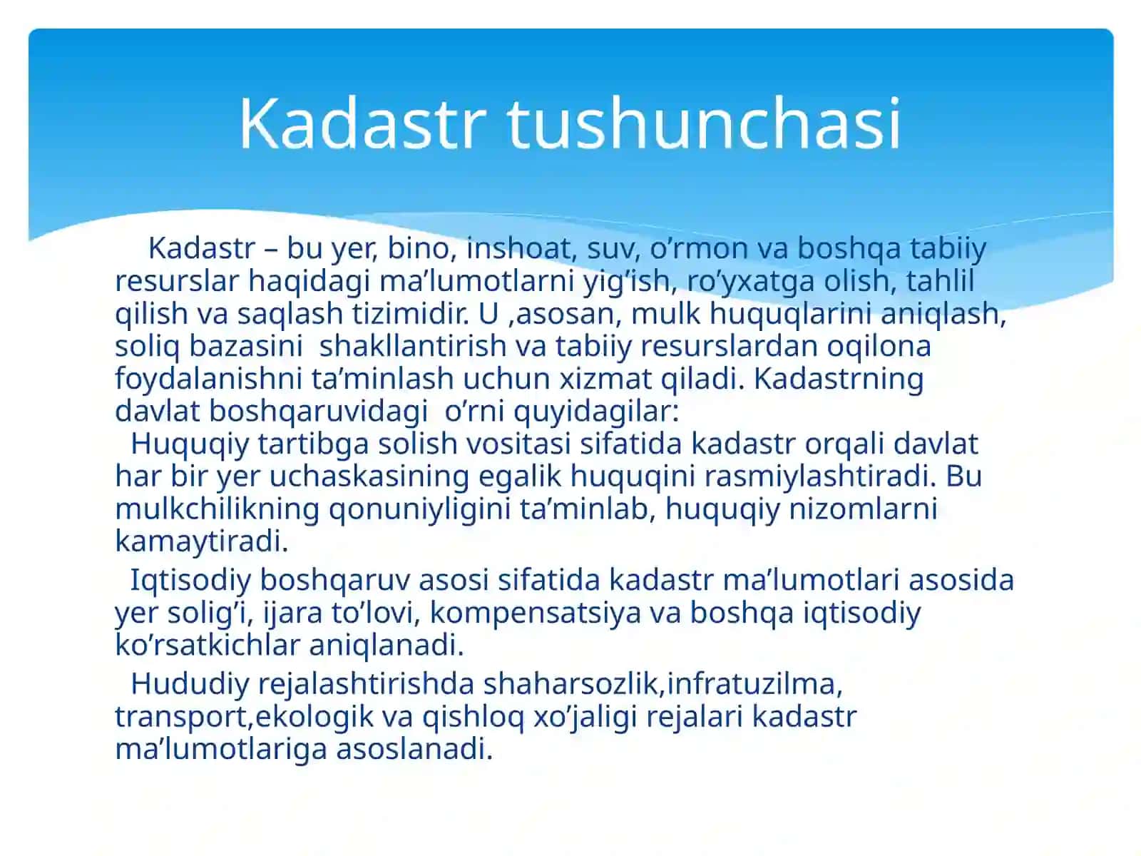 Argentina davlatining kadastr ishlarini yuritish va ularni tajribasini tahlil qilish 2
