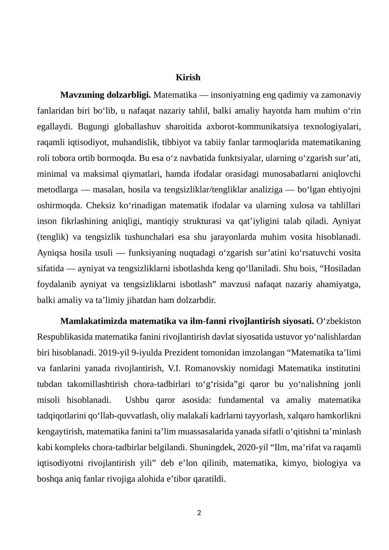Hosila tushunchasi 2
