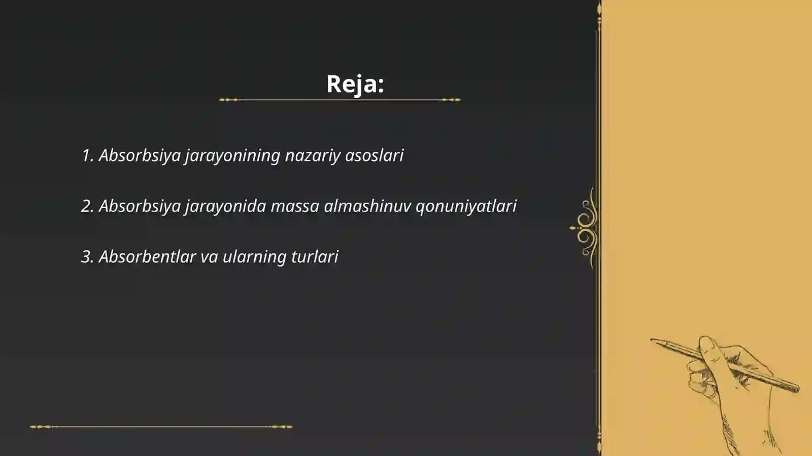 Absorbsiya bólimining nazariy asoslari Texnalogik Sxemasi va asosiy aparatlari 2