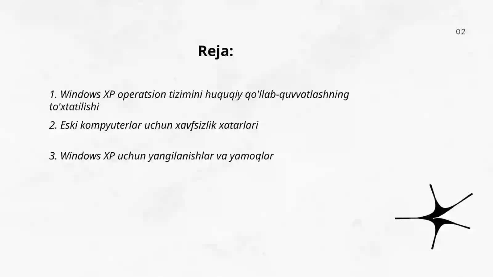 Windows XP OT da riskalarni baxolash uchun galstuk babochka usulidan foydalanib grafik tuzish 2