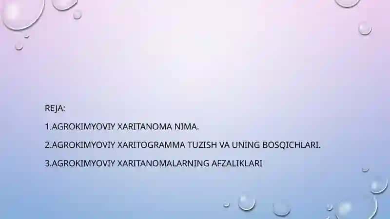Qishloq xo’jaligi ekinlarini yetishtirishda agrokimyo xaritanomalaridan foydalanish 2