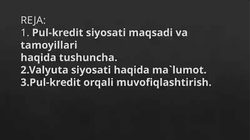 Pul-kredit siyosati 2
