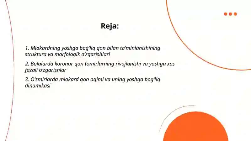 Miokardda qon bilan ta'minlanishni yoshga boğliq xususiyatlari. Bolalar va osmirinlarda yurak qon tomir tizimining funktsional kõrsatkichlarining yosh xususiyatlari 2