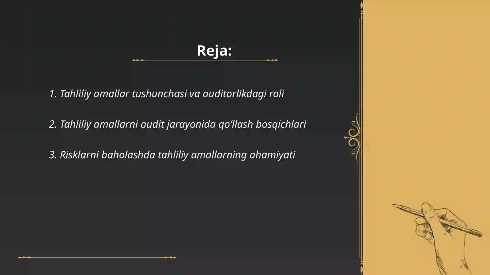Auditorlik tekshiruvlarida tahliliy amallardan foydalanish 2