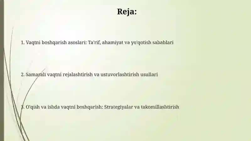 Taym menejment òqish va ishda vaqtni samarali boshqarish usullari 2