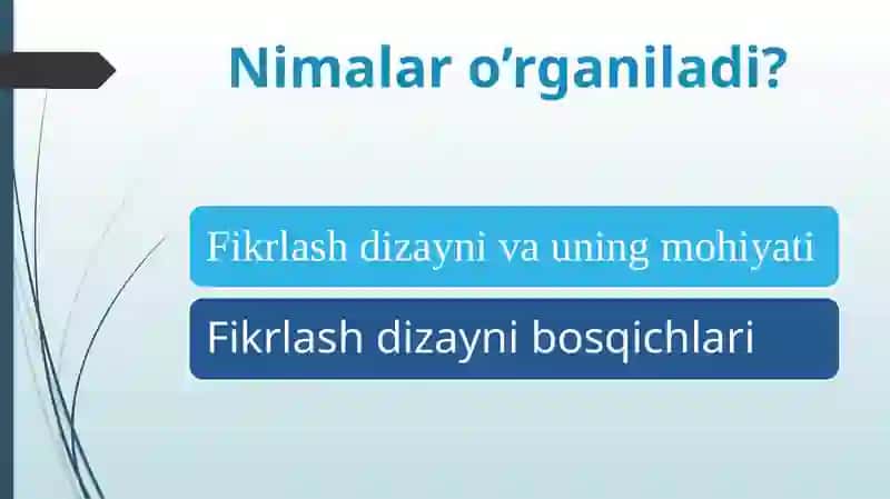 FIKRLASH DIZAYNI(“DESIGN THINKING”) 2