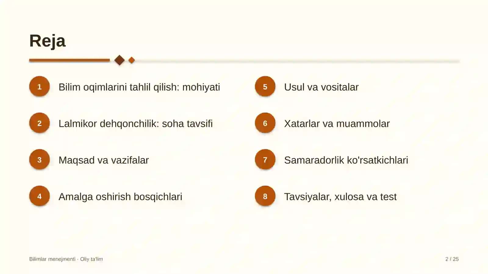 Lalmikor dehqonchilikda bilim oqimlarini tahlil qilish 2