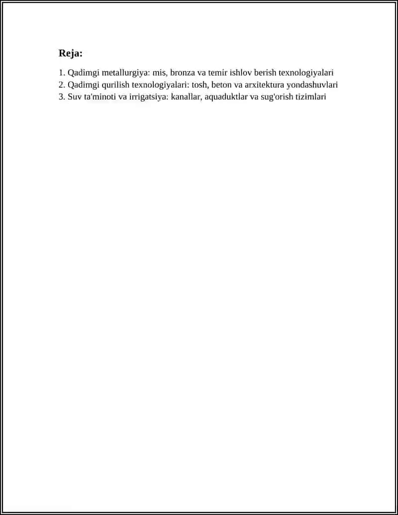 ANTIK DAVR TEXNOLOGIYALARI 2