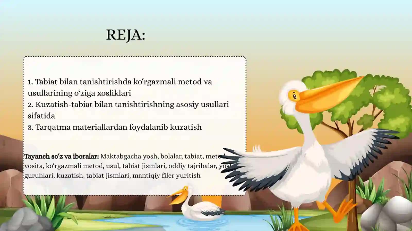 MAKTABGACHA YOSHDAGI BOLALARNI TABIAT BILAN TANISHTIRISH METOD VA VOSITALARI 2